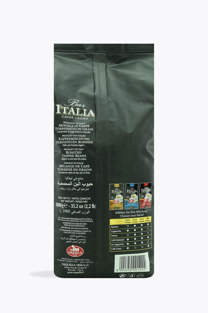 Saquella Bar Italia Caffè Crema Extra 1kg