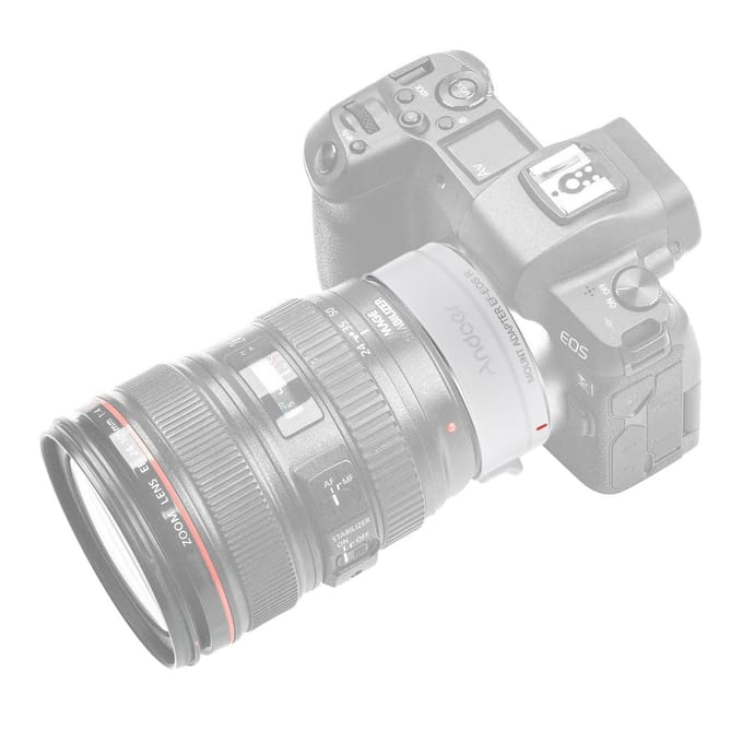 Andoer EF-EOSR Auto Focus Camera Lens Adapter Ring IS Beeldstabilisatie Elektronisch Diafragma wit