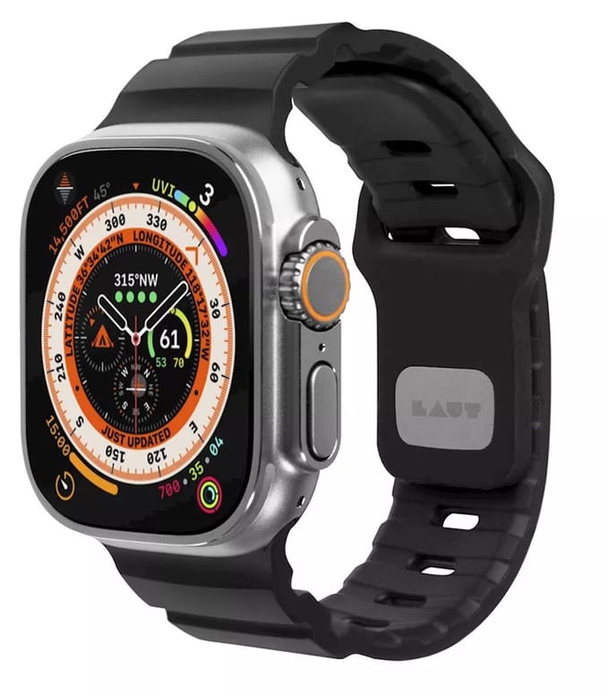 Laut - Enduro Pro horloge strap voor Apple Watch Series 4-10 & SE & ULTRA - slate black