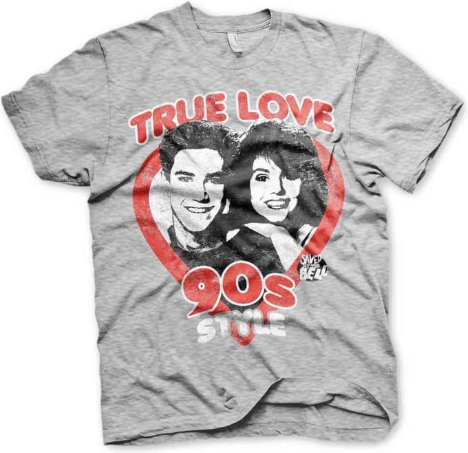 Saved By The Bell Heren Tshirt -S- True Love 90's Style Grijs