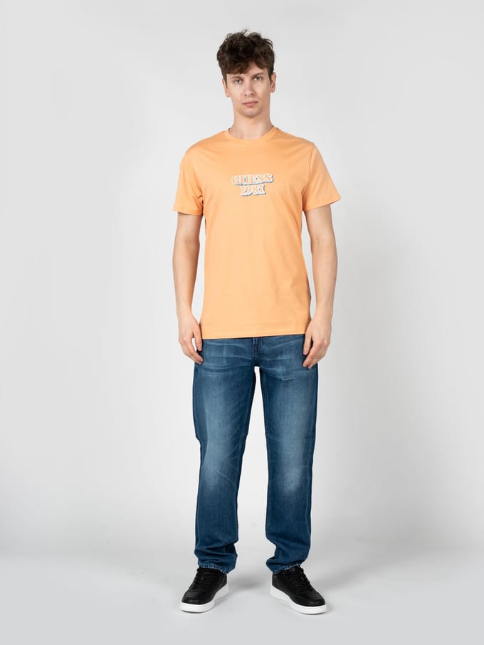 Geborduurd T-shirt Guess Box Logo