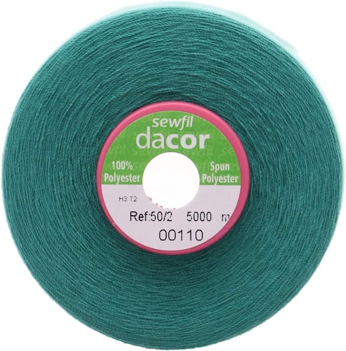 Polyester naaigaren 5000 meter in turquoise groen voor naaimachines