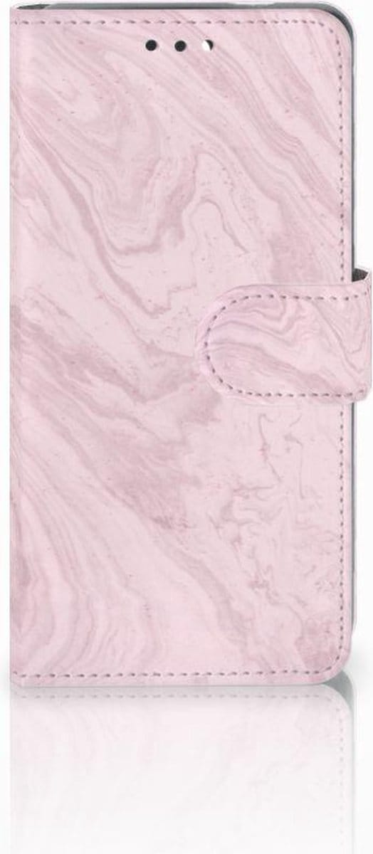 Nokia 3.1 (2018) Bookcase Marble Pink - Origineel Cadeau Vriendin