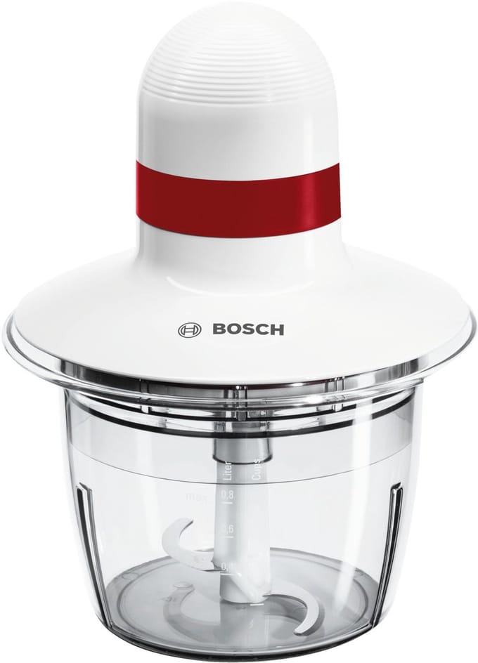 Bosch MMRP1000 elektrische hakmolen 0,8 l 400 W Rood, Transparant, Wit