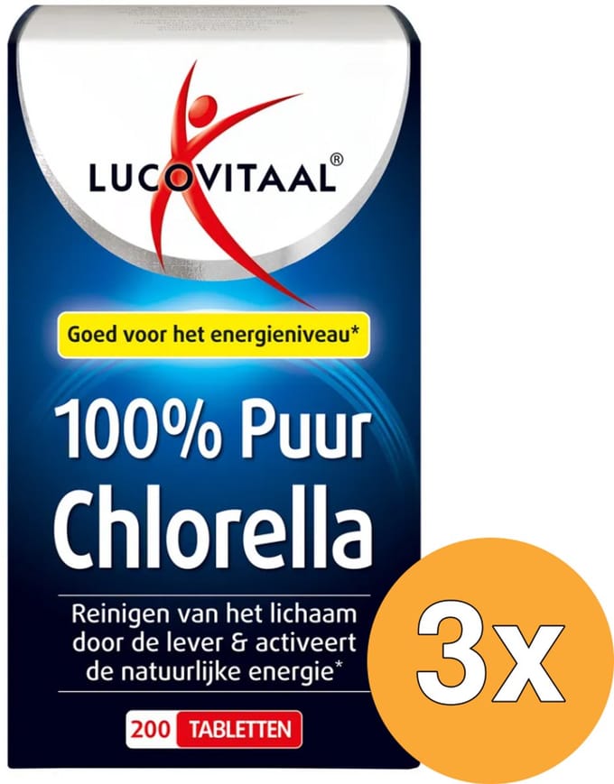 3x Lucovitaal Chlorella 100% Puur (200 tabletten)