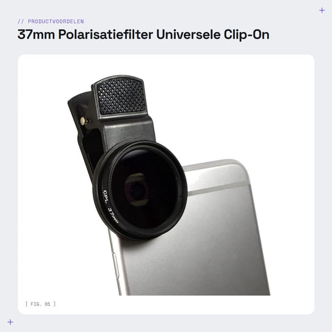 Dailygoods- Polariserend Filter 37mm - CPL Filter - Mobiele Telefoon - Lichtgewicht - Duurzaam - Verbetert Beeldkwaliteit - Camera Filter