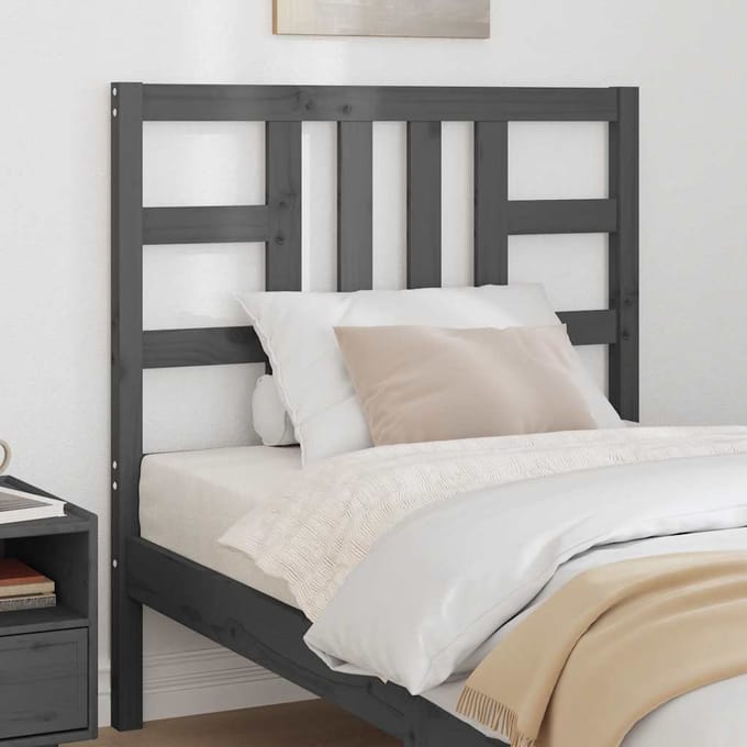vidaXL - Hoofdbord - 96x4x100 - cm - massief - grenenhout - grijs