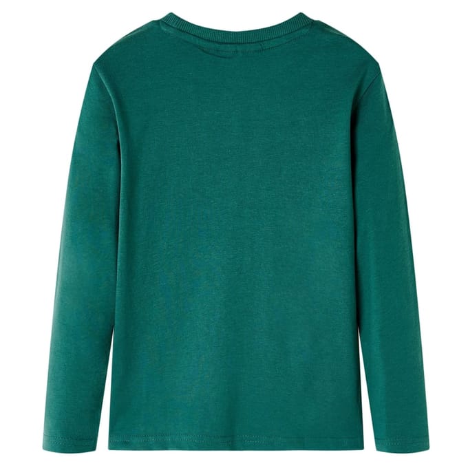 vidaXL - Kindershirt - met - lange - mouwen - 128 - groen
