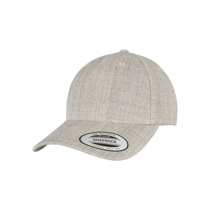 Flexfit - YP CLASSICS 5PANEL PREMIUM CURVED VISOR SNAPBACK CAP heather grey one size Snapback Pet - Grijs