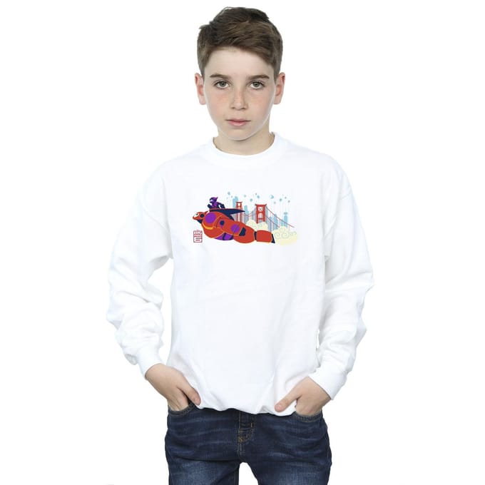 Disney Jongens Big Hero 6 Baymax Hiro Brug Sweatshirt (Wit)