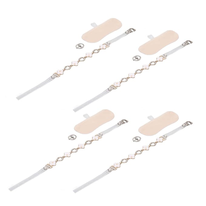 2 paires de sangles de talon dissimulées, détachables, réglables, élastiques, décoratives spéciales white