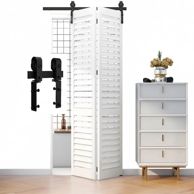ZRSS® Vouwdeur Binnen - Harmonicadeur - Vouwwand met Handgreep - Klapdeur Schuifdeursysteem - Complete Set