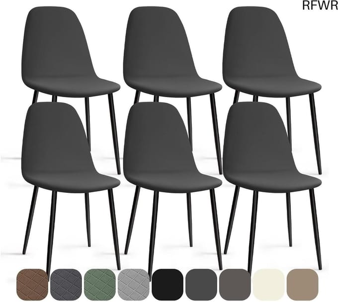 RFWR® Elastische Stoelhoezen 6 Stuks - Stretch Eetstoelhoes voor Thuis en Horeca
