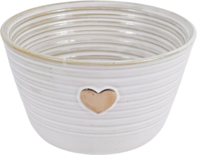 Parlane - Schaal Porselein wit - Goudkleurig Hart - 16 cm