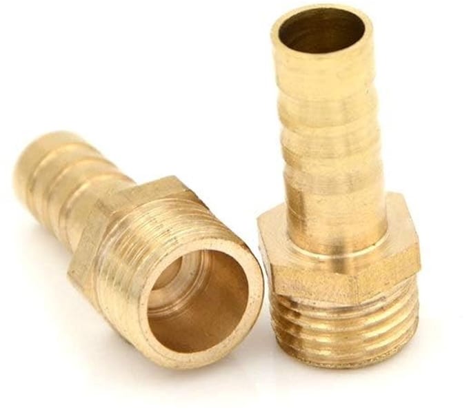 Dailygoody - Male Wire Fitting - Barb Connector - Messing - 6mm Slang