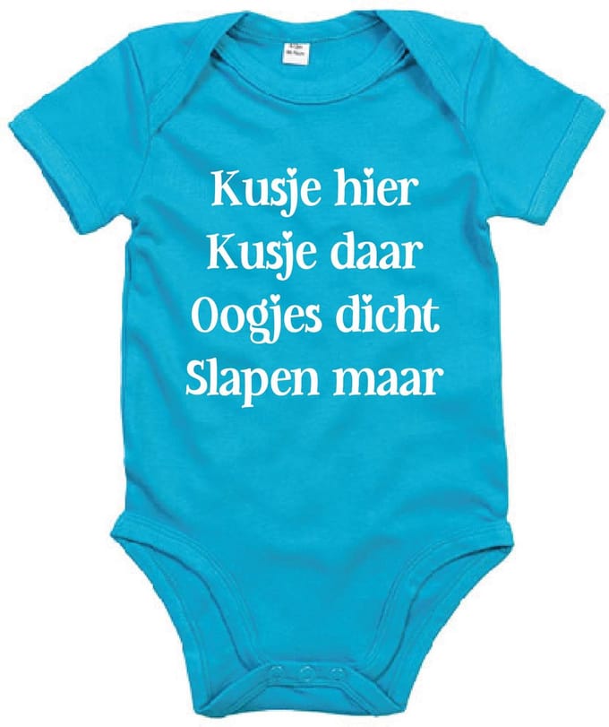 Rompertje Kusje Hier Kusje Daar-Surf Blue-0-3 Maanden