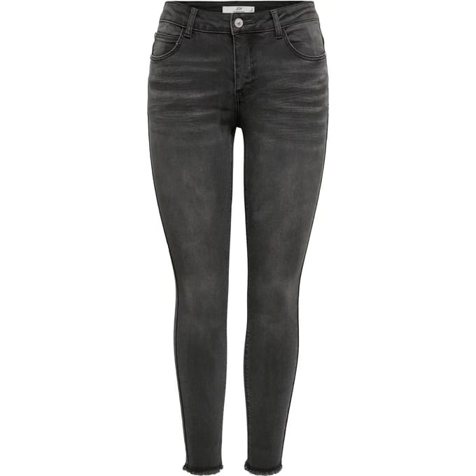 JDY Dames Skinny Fit Jeans Normale Taille Enkel Cut JDYSONJA Stretch Denim Broek met Ruches