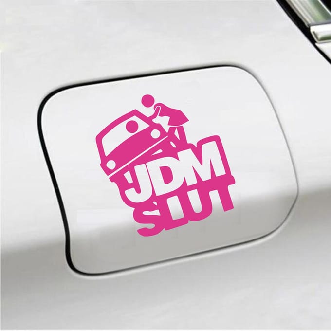 Bumpersticker - JDM Slut - 14 X 13 - Roze