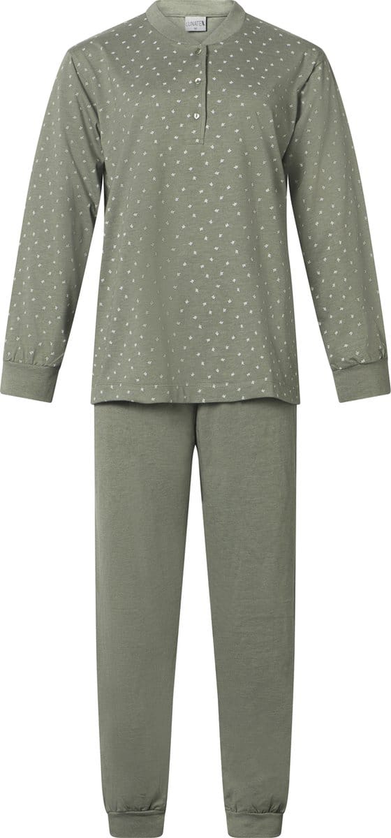 Lunatex - dames pyjama 124197 Leafs - groen - maat S