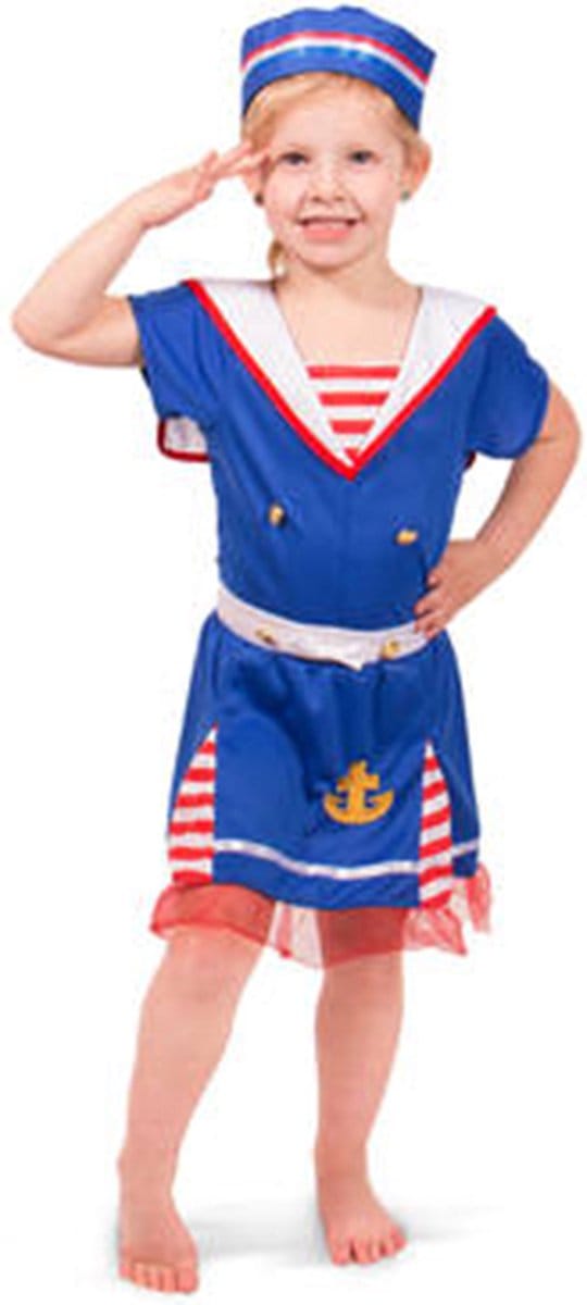 Matrozen Meisje 2delig -Verkleedkleding- Maat M