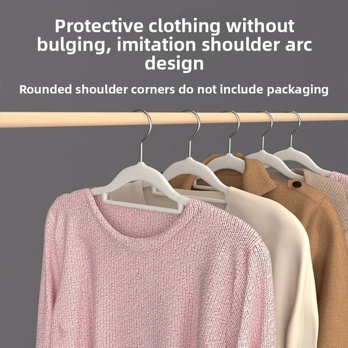 Antislip kledinghangers, merkloze kledingkast organizer, pakket stevige hangers beige