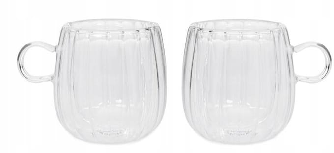 CEMBRA GROOVE Dubbelwandige Glazen met Oor - 2 stuks - 250 ml