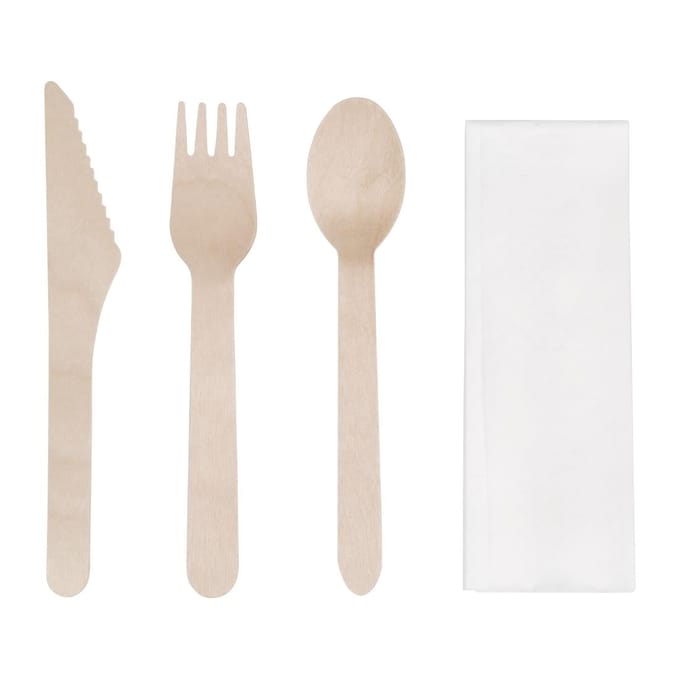 Fiesta Compostable houten bestekset (250 stuks)