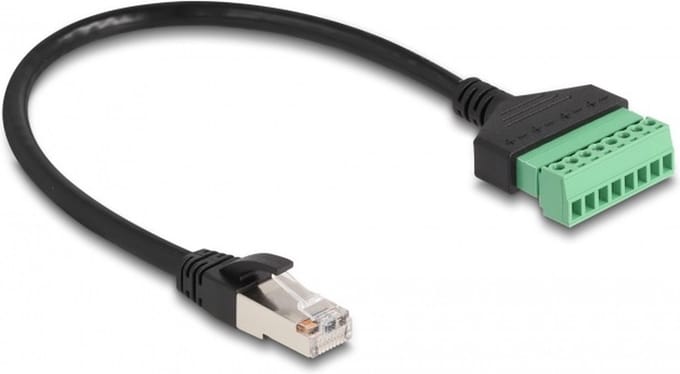 Delock 65975 RJ45 Netwerkkabel, patchkabel CAT 6 U/UTP 0.30 m Zwart, Groen Onafgeschermd 1 stuk(s)