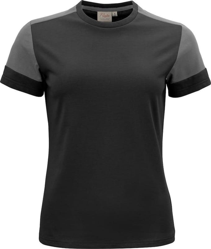 Printer Prime T-Shirt Dames Zwart/Staalgrijs - Maat S
