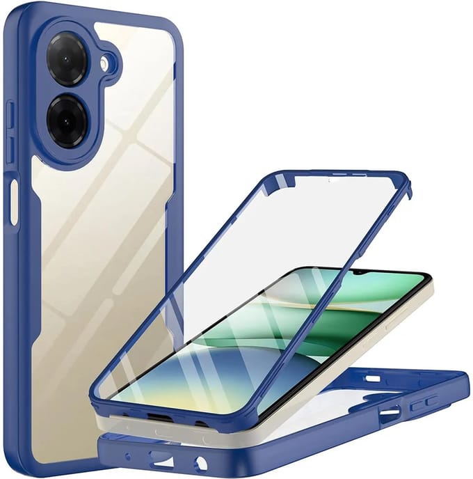 Hoesje geschikt voor Xiaomi Redmi A5 173.3mm - Techsuit ColorVerse 360 Case met Screenprotector - Blauw