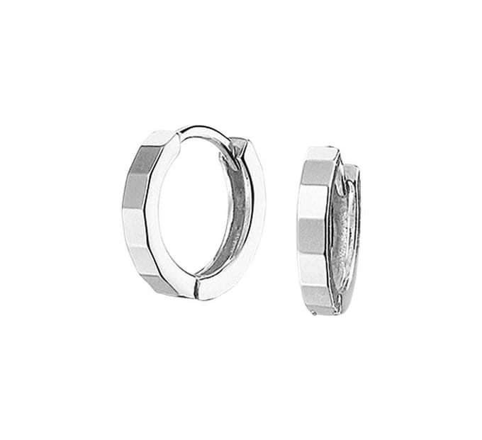 Zilver Gerhodineerd Klapoorringen Vlak 1332668