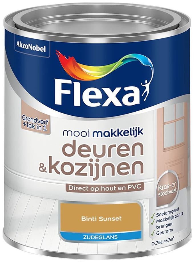 Flexa - Mooi Makkelijk Deuren & Kozijnen Zijdeglans - Binti Sunset - Mengverf - 750 Ml