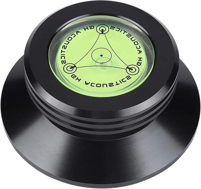 Disc Record Weight Aluminium Waterpas Platenstabilizer voor LP Record-Player - Zwart