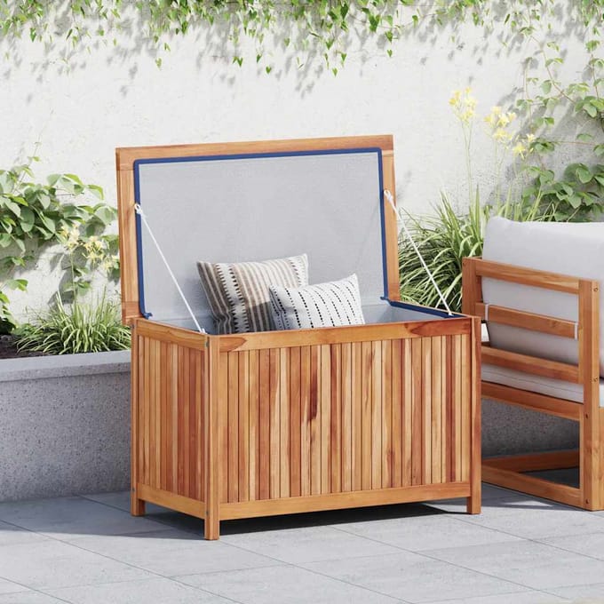 vidaXL - Opbergbox - 90x50x58 - cm - massief - teakhout