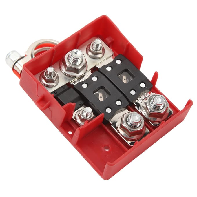 Boîte à fusibles pour borne de batterie 32 V 400 A, protection contre les courts-circuits, connexion rapide et sensible pour caravanes gray