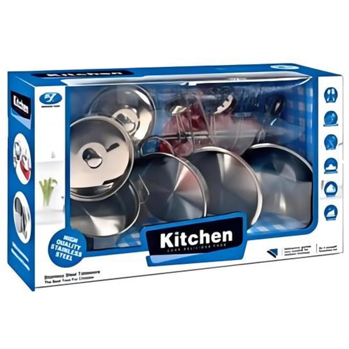 12-delige inox potten- & pannenset