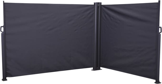 Kim windscherm dubbel 6 x 1,6 m zwart.