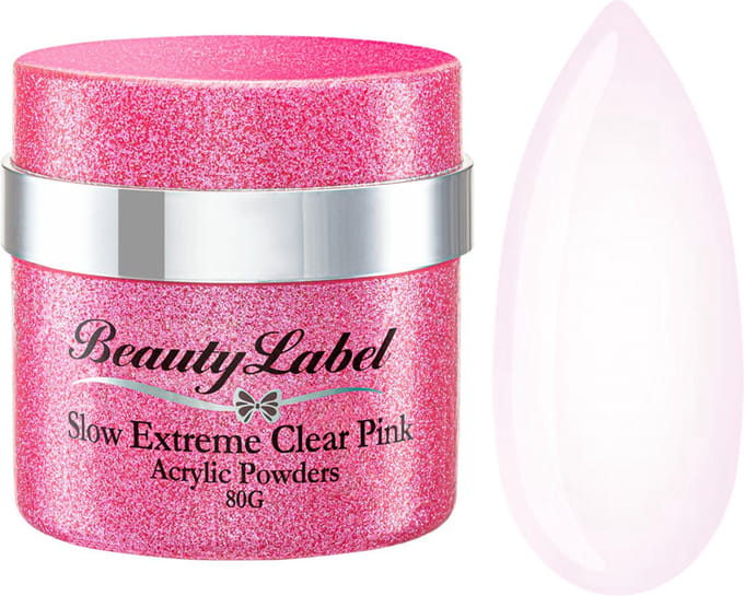 Beauty Label Acrylic Powders - Slow Extreme Clear Pink 80g