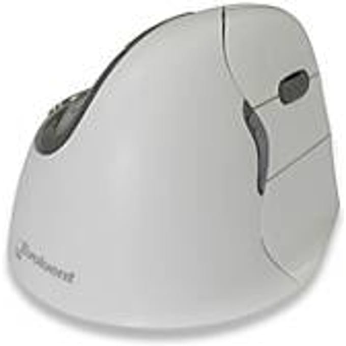 Verticale muis Evoluent4 Right Hand White bluetooth, muis met 5 knoppen scrollwiel, draadloos
