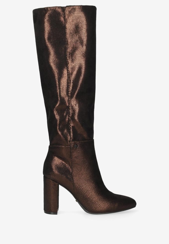 Mexx Krystal Indy Laarzen - Textiel - Dames - Bronskleurig - Maat 42