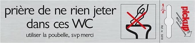 Pickup Route Alulook 165x44 mm - Priere de ne rien jeter dans ces WC