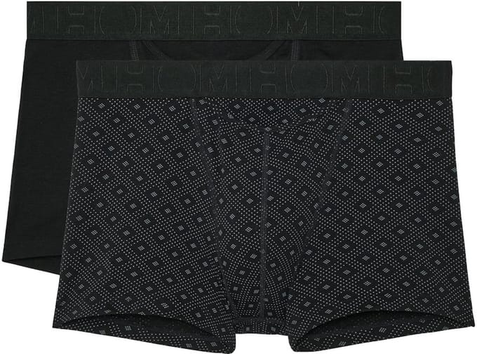 HOM - Neels Boxer briefs H01 2pack - Black/black print - mannen - M