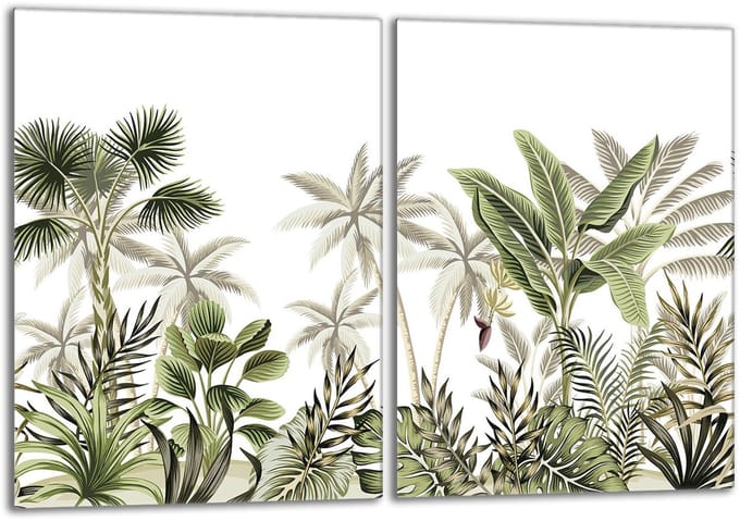 TMK ArtDeko - Snijplank - Glas - 40x52 cm - Multicolor - Met bladeren patroon
