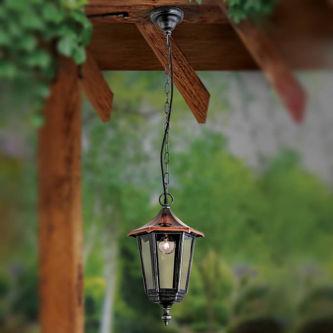 ORION Charmante hanglamp ANTOINE met koperdak