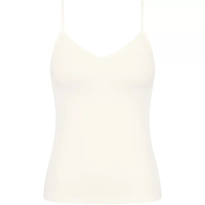 Top met afgeronde V-hals