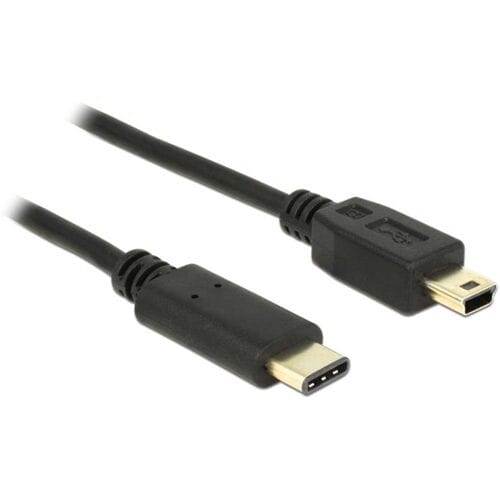 Delock 83336 USB-kabel USB 2.0 USB-mini-B stekker, USB-C stekker 2.00 m Zwart
