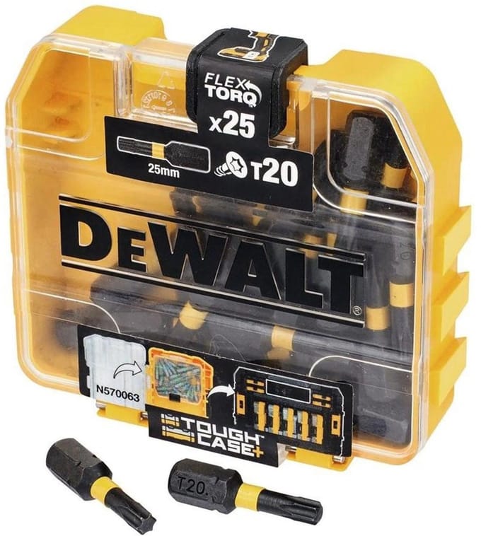 DeWALT DT70557T FLEXTORQ Schroefbits TX20 25mm in TOUGH CASE VE=25
