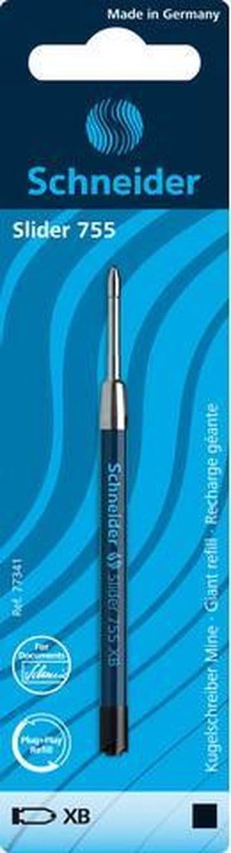 Schneider balpenvulling - Slider 755 - penpunt XB - zwart - S-77341