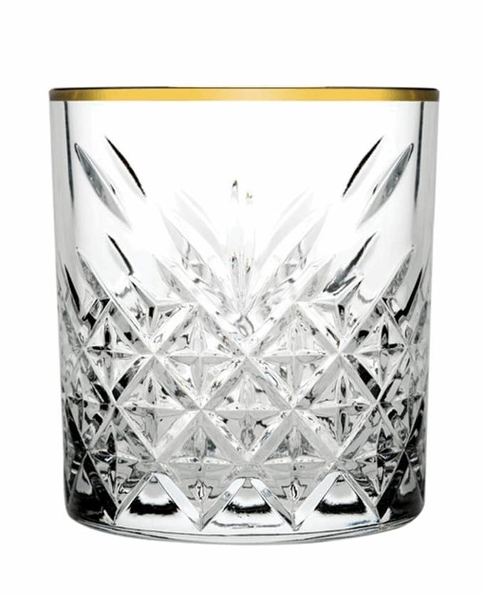Pasabahce Timeless Tumbler 35,5 cl goud (Golden Rim) set van 4)
