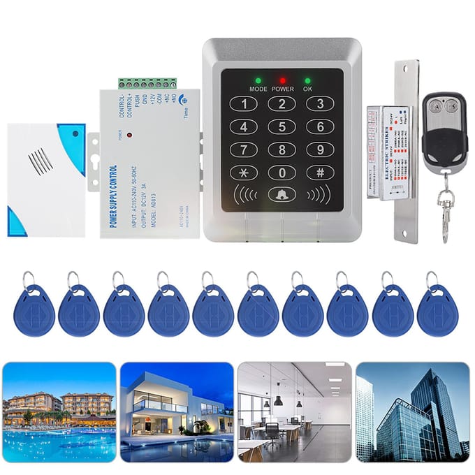 RFID Toetsenbord Toegangscontrolesysteem Kit Deurslot 125KHz EM Kaart Voor Deurtoegang white